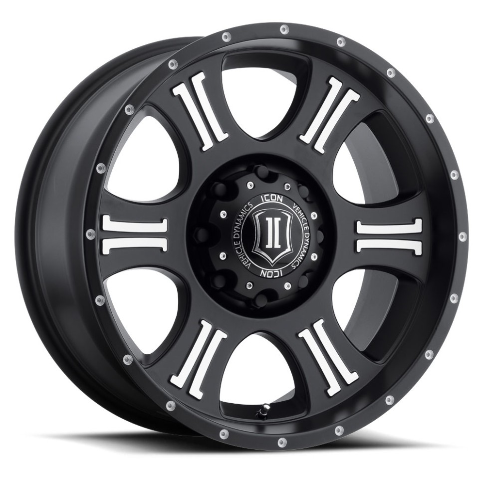 Icon Vehicle Dynamics 1017856350MB Shield Wheel Satin Black/Machined 17x8.5 +6