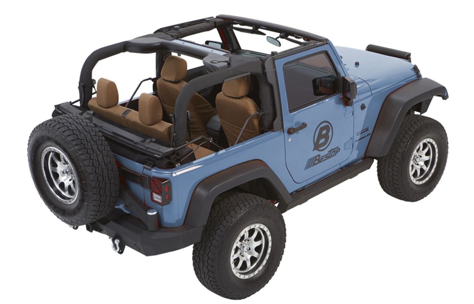 Мягкая крыша софт топ Jeep Wrangler JK 07-18 2 Door (Black Twill) Trektop Glide Bestop 5492217