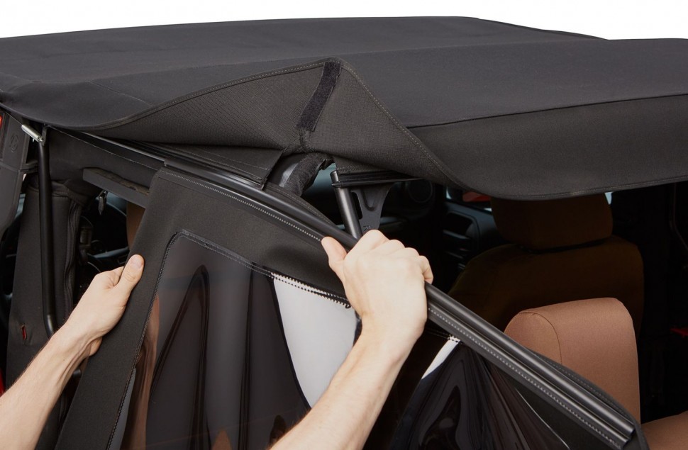 Мягкая крыша софт топ Jeep Wrangler JK 07-18 2 Door (Black Twill) Trektop Glide Bestop 5492217