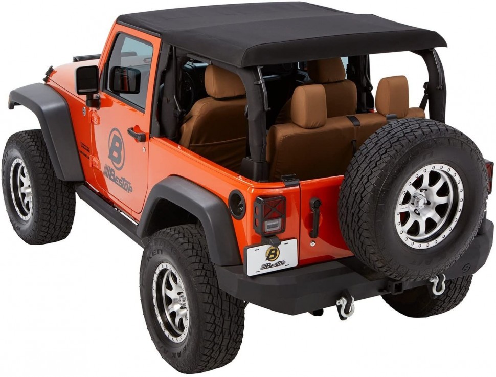 Мягкая крыша софт топ Jeep Wrangler JK 07-18 2 Door (Black Twill) Trektop Glide Bestop 5492217