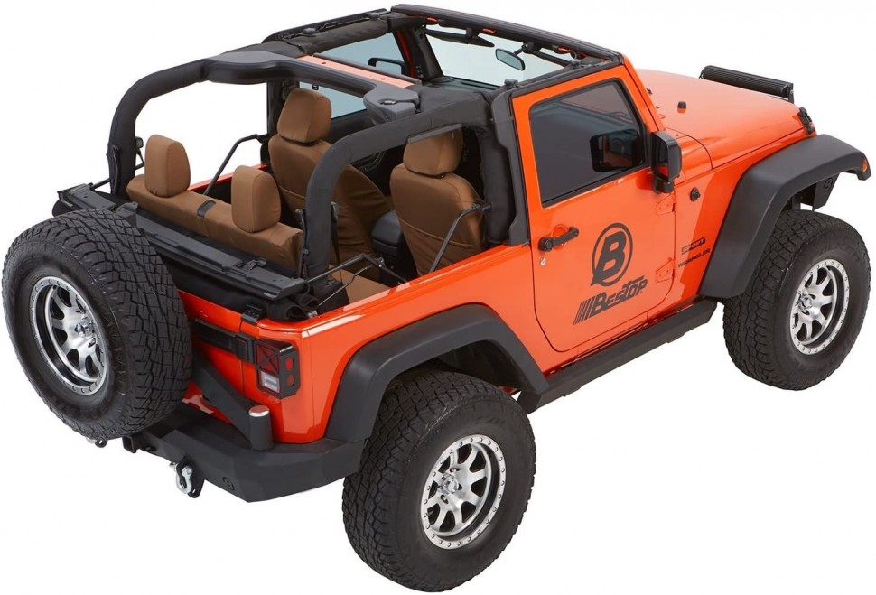 Мягкая крыша софт топ Jeep Wrangler JK 07-18 2 Door (Black Twill) Trektop Glide Bestop 5492217