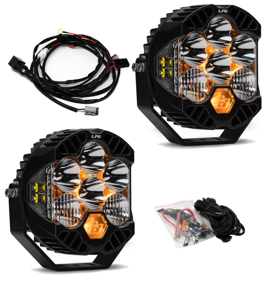 Комплект дополнительных LED фар на бампер Driving/Combo Jeep Wrangler JL/Gladiator JT 18-25 LP6 Pro Baja Designs 447671