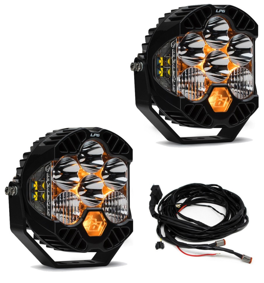 Комплект дополнительных LED фар на бампер Driving/Combo Jeep Wrangler JL/Gladiator JT 18-25 LP6 Pro Baja Designs 447671UP