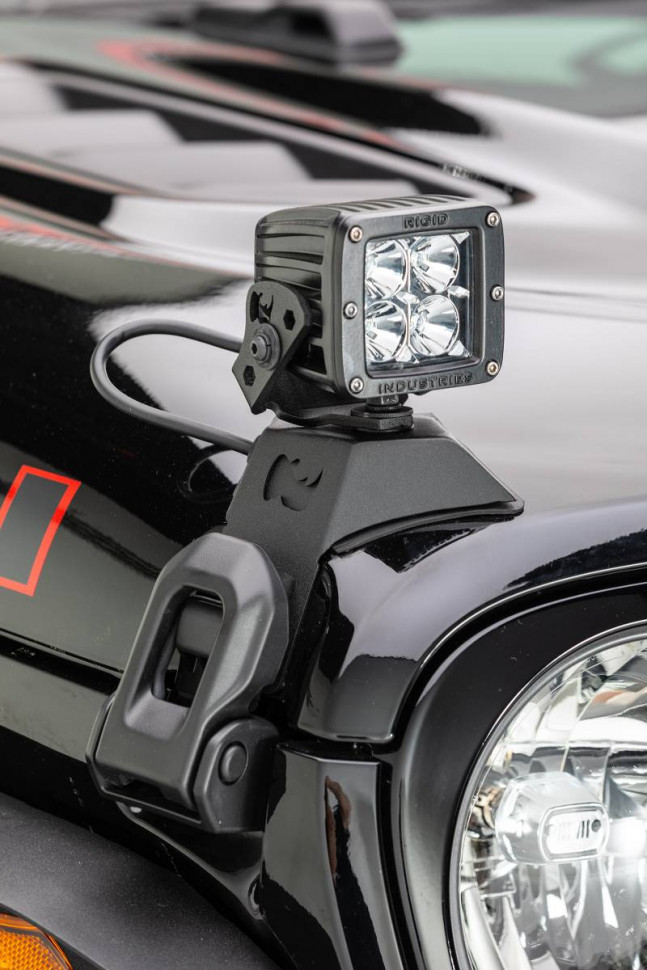 Комплект креплений светодиодной оптики на капот 3" Jeep Gladiator JT/Wrangler JL 18-23 Go Rhino 730035T