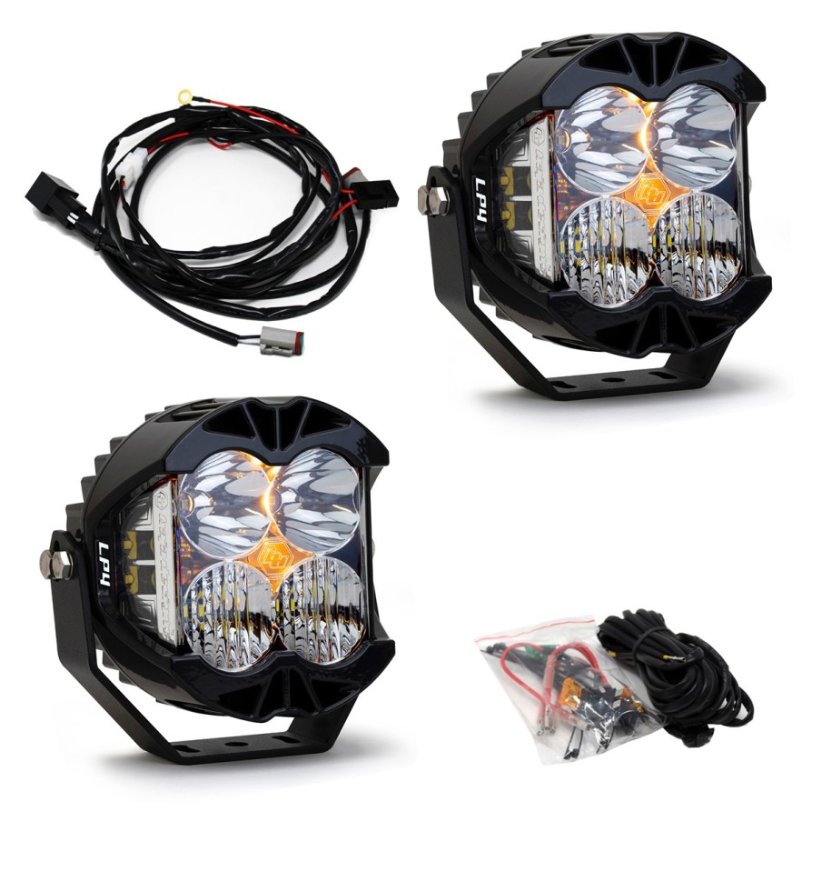 Комплект дополнительных LED фар на бампер Driving/Combo Jeep Wrangler JL/Gladiator JT 18-25 LP4 Pro Baja Designs 447672