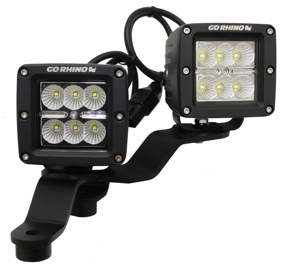 Go Rhino 730231T Windshield Cowl Light Mount Kit 3" Jeep Gladiator JT/Wrangler JL 18-23