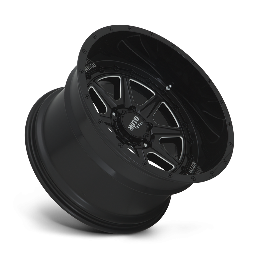 Moto Metal MO80124280344N Phantom Wheel Gloss Black Milled 24x12 -44