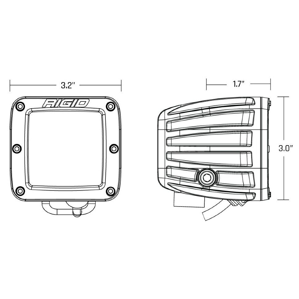 Комплект протитуманних фар 3x3" Sae D-Series Rigid Industries 504815
