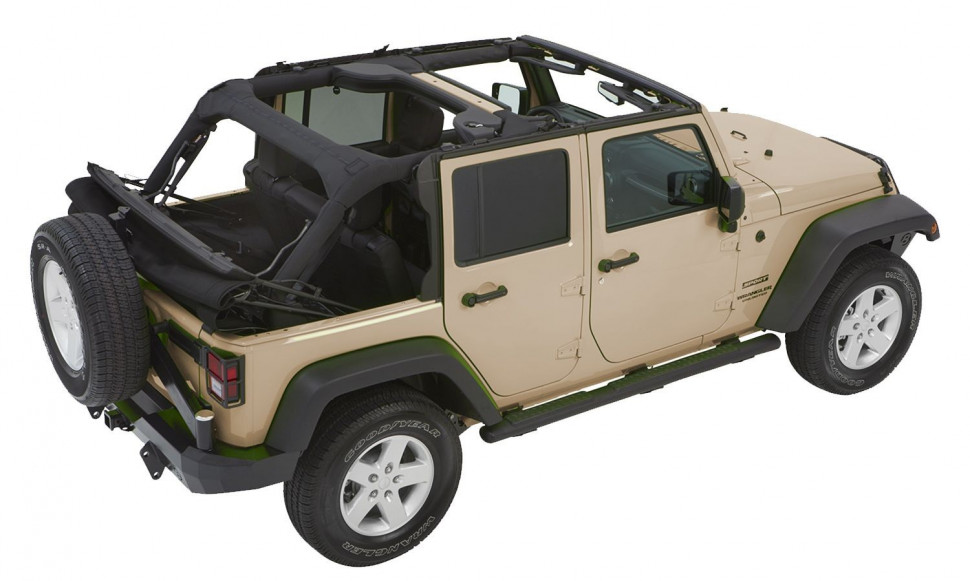 Bestop 5492317 Trektop Glide Soft Top Jeep Wrangler JK 07-18 4 Door (Black Twill)