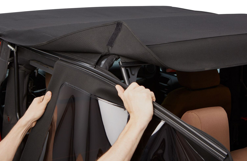 Bestop 5492317 Trektop Glide Soft Top Jeep Wrangler JK 07-18 4 Door (Black Twill)