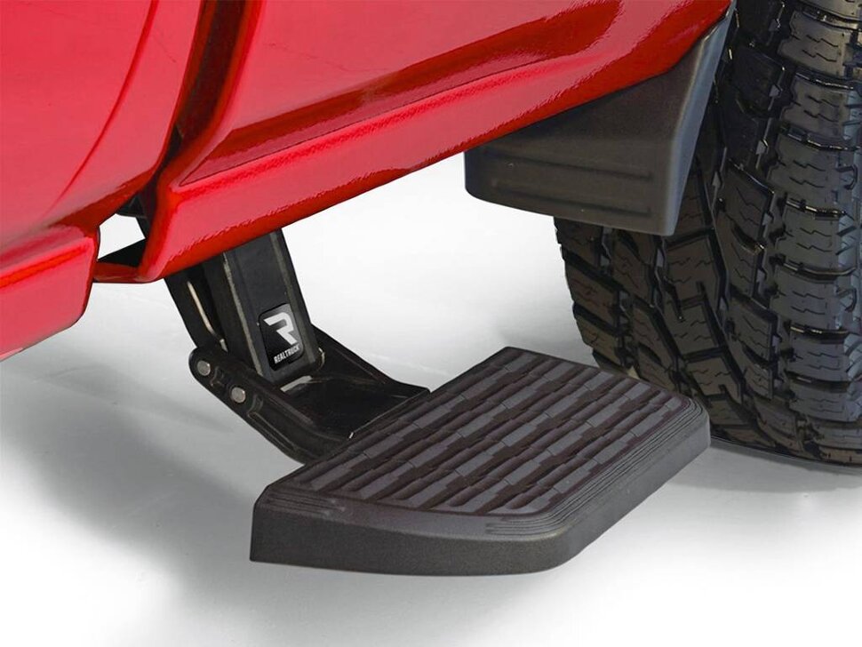 AMP Research 75412-01A BedStep2 Retractable Flip Down Side Step Ford F-150 15-25
