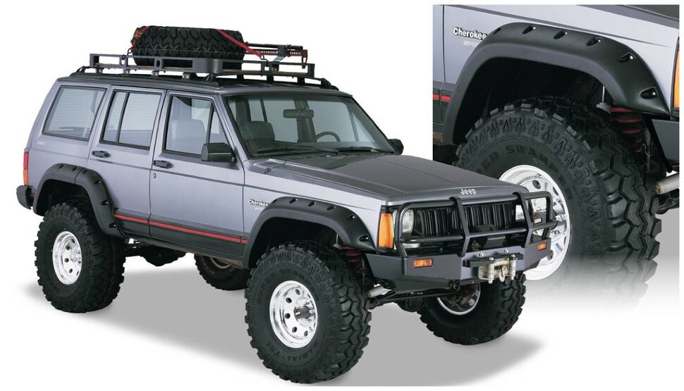 Bushwacker 10911-07 Cut Out Fender Flares Set 4 PC Jeep Cherokee 00-01