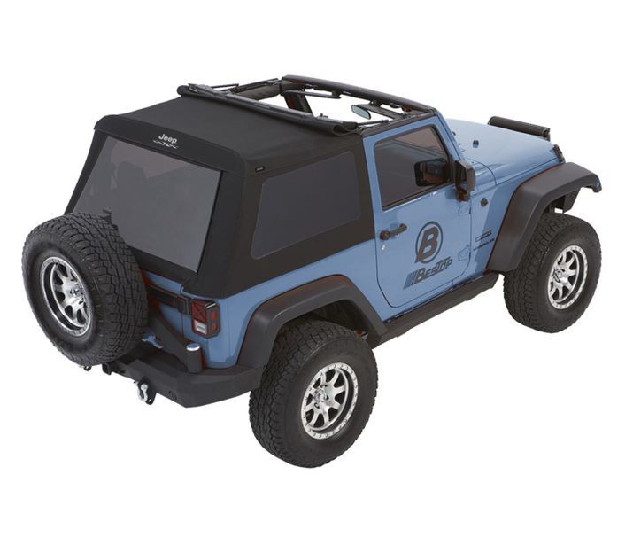 Мягкая крыша Trektop Glide Soft Top Premium Black Twill Jeep Wrangler JK 07-18 2 Door Bestop 5442217
