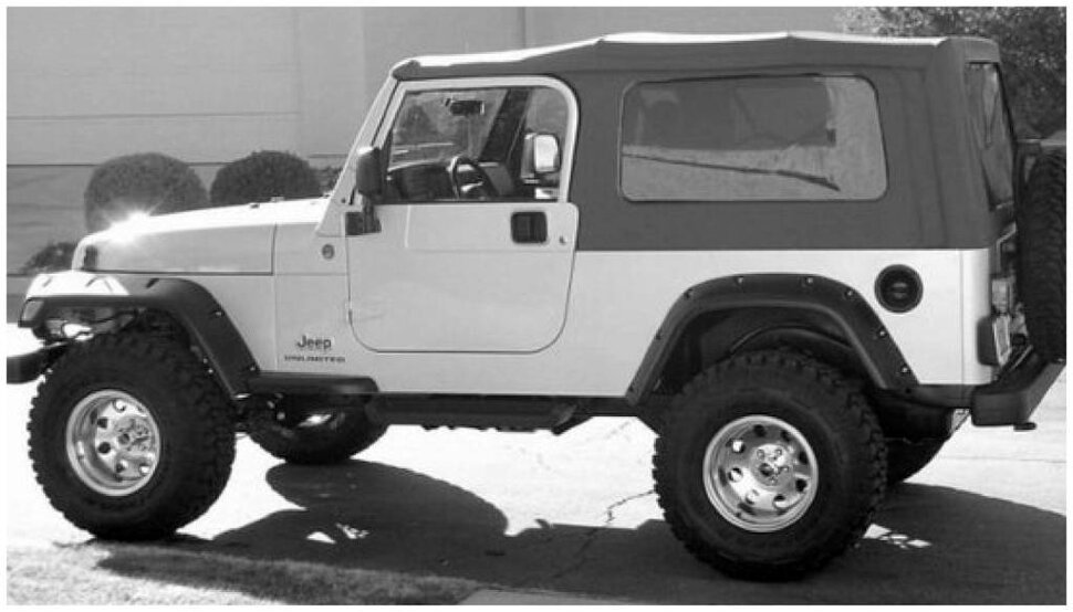 Расширители колесных арок Jeep Wrangler TJ 00-06 к-кт 4 шт. Pocket Style Bushwacker 10917-07