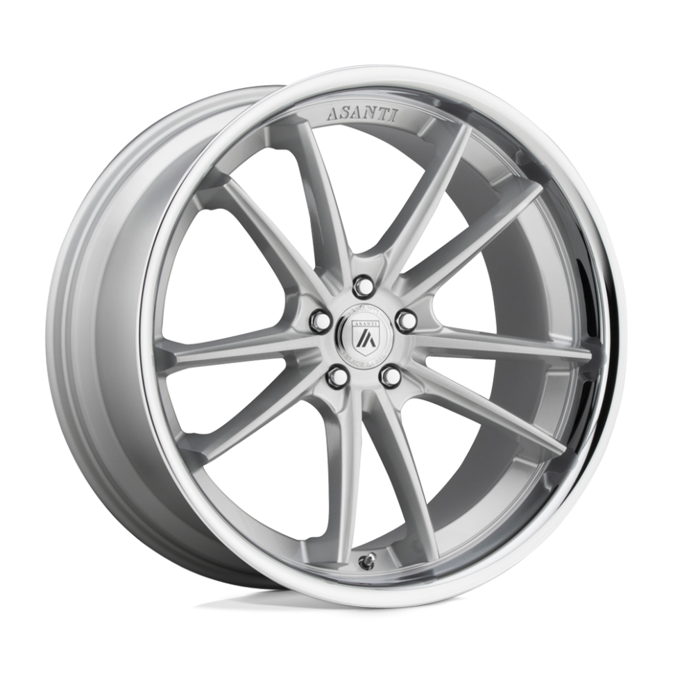 Asanti Wheels ABL23-22901515SL Sigma Wheel Brushed Silver W/Chrome Lip 22x9 +15