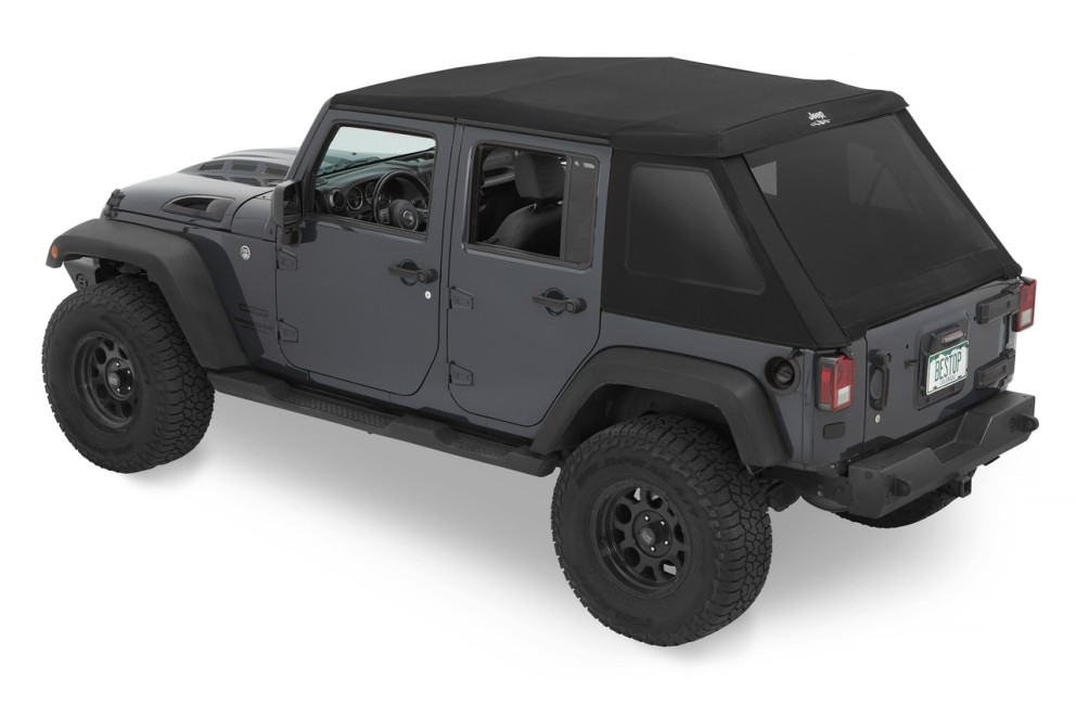 Мягкая крыша Trektop Glide Soft Top Black Diamond Jeep Wrangler JK 07-18 4 Door Bestop 5442335