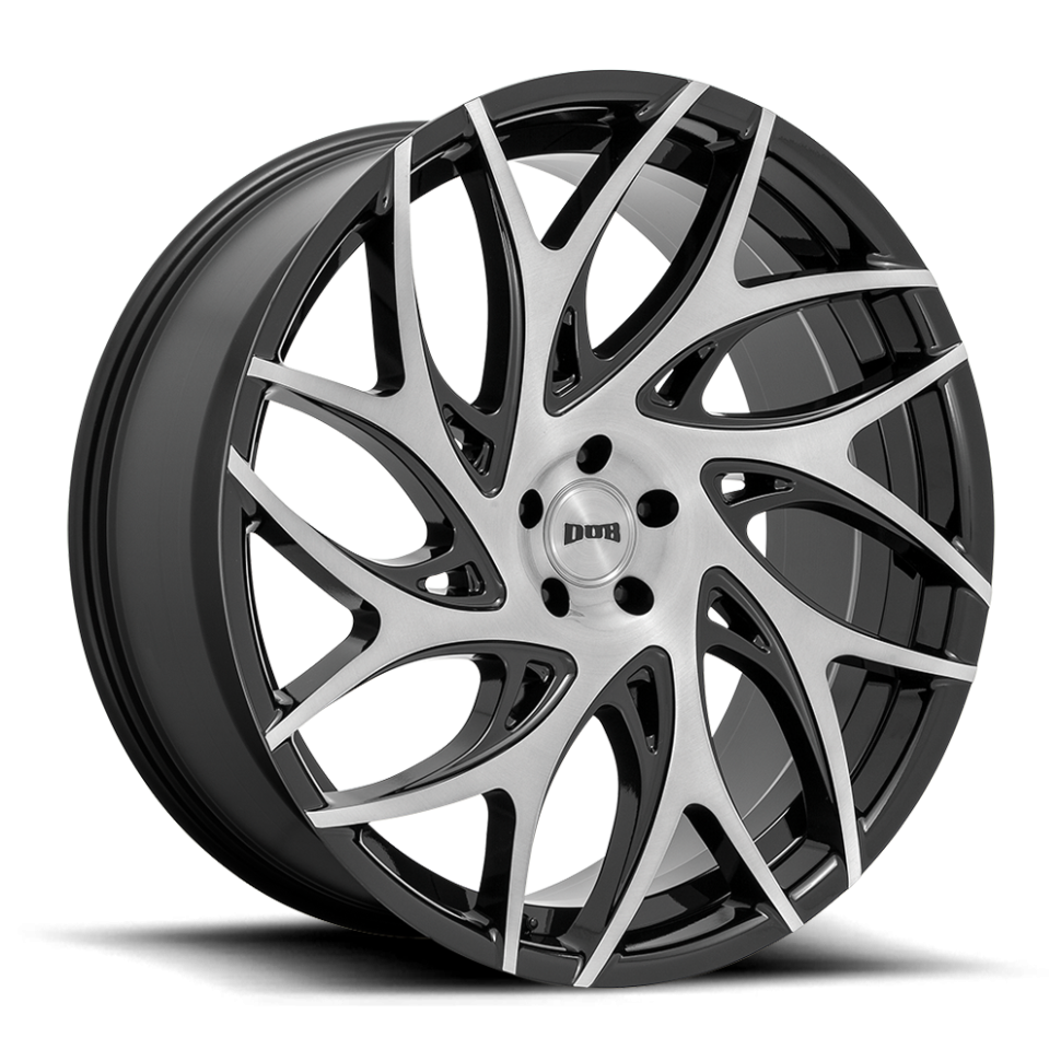 DUB Wheels S260260090+15 G.O.A.T S260 Wheel Brushed Face With Gloss Black Dark Tint Spokes 26x10 +15