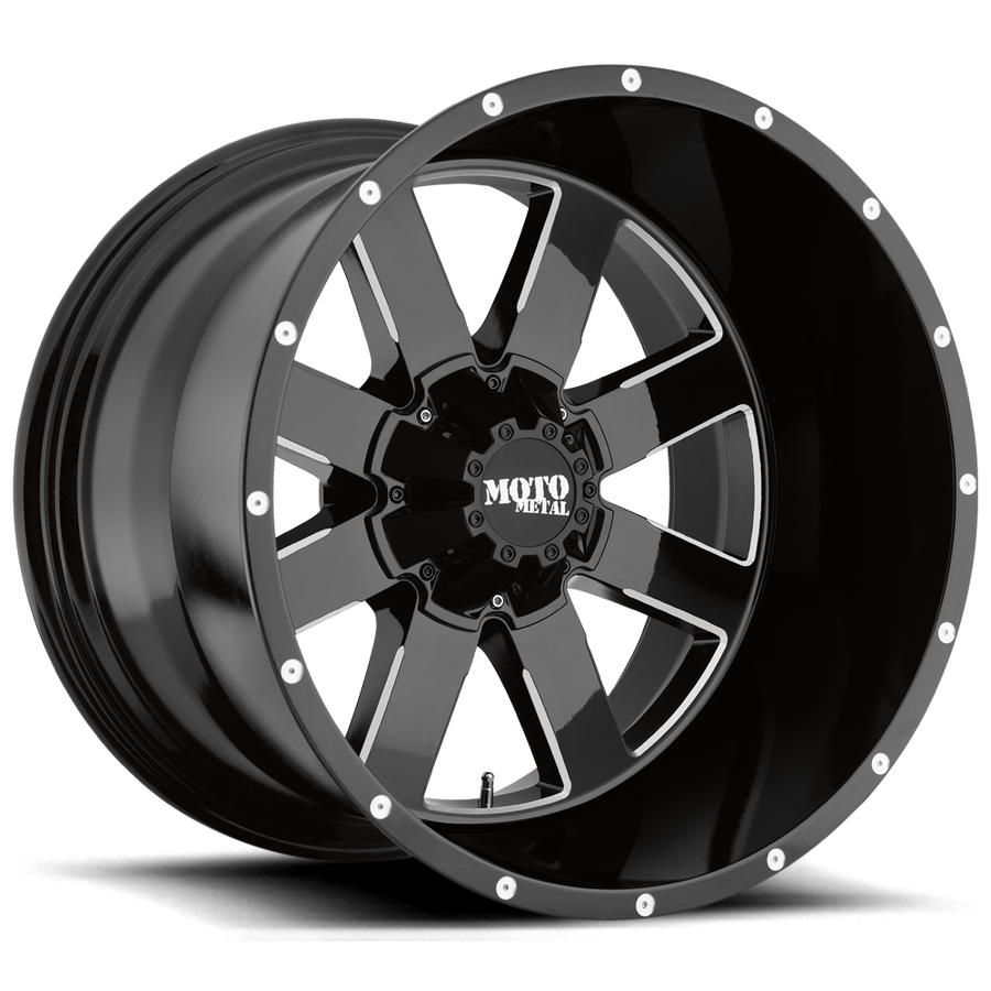 Moto Metal MO96222480376N MO962 Wheel Gloss Black Milled 22x14 -76