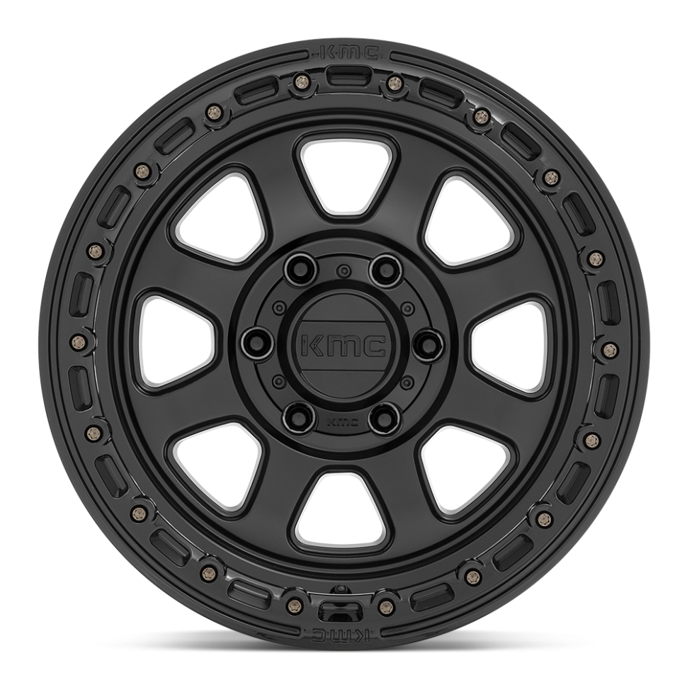 KMC Wheels KM54829088718 Chase Wheel Satin Black W/Gloss Black Lip 20x9 +18
