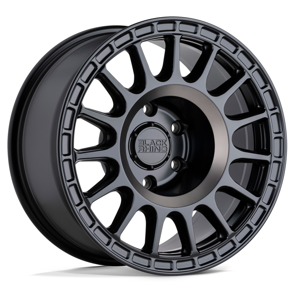 Black Rhino 1785SND-26140M12A Sandstorm Wheel Semi Gloss Black W/Machined Dark Tint Ring 17x8.5 -22