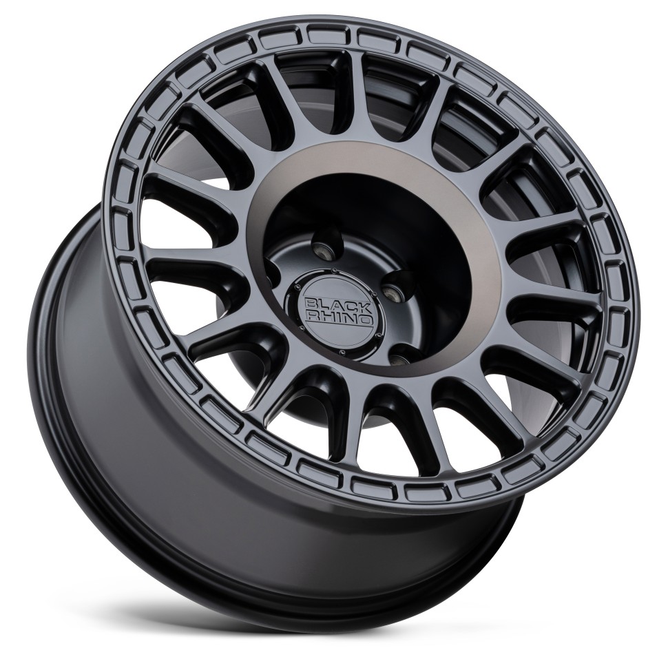 Black Rhino 1785SND-26140M12A Sandstorm Wheel Semi Gloss Black W/Machined Dark Tint Ring 17x8.5 -22