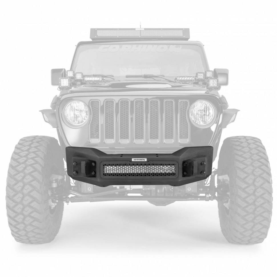 Go Rhino 331100T Rockline Stubby Front Winch Bumper Jeep Gladiator JT/Wrangler JK/JL 07-23