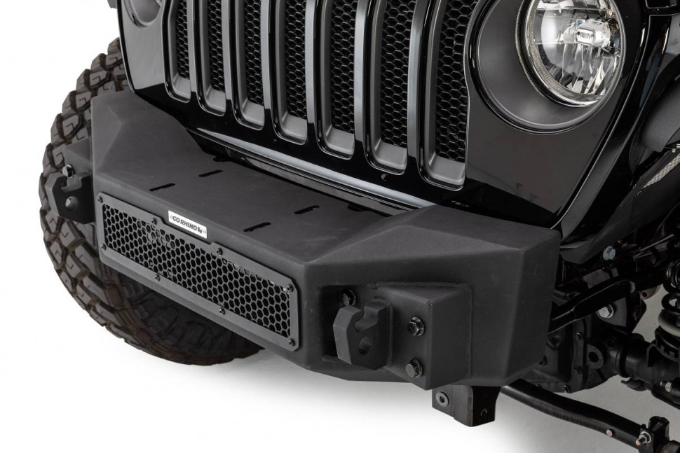Go Rhino 331100T Rockline Stubby Front Winch Bumper Jeep Gladiator JT/Wrangler JK/JL 07-23