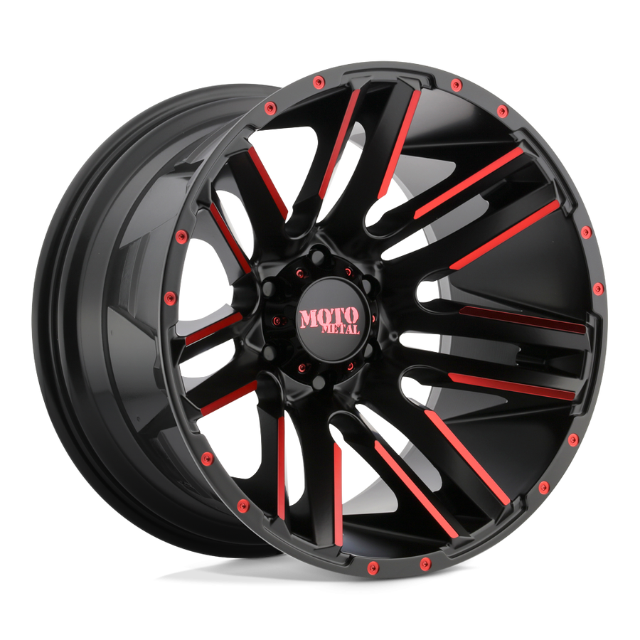 Колесный диск Moto Metal Razor Satin Black Machined W/Red Clear Coat 20x10 ET-24 MO97821088524NRC