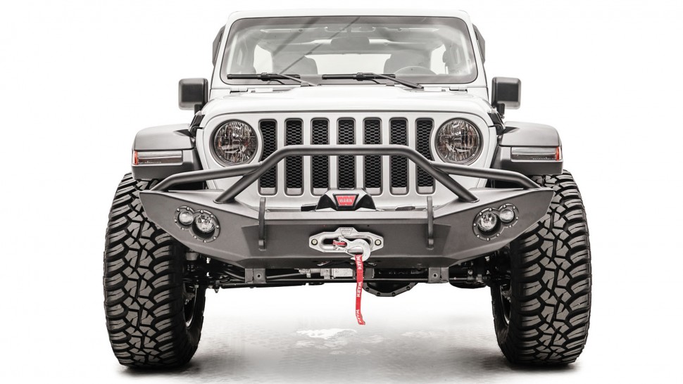 Fab Fours JL18-B4652-1 Lifestyle Winch Bumper With Pre-Runner Guard Jeep Wrangler JL/Gladiator JT 18-22