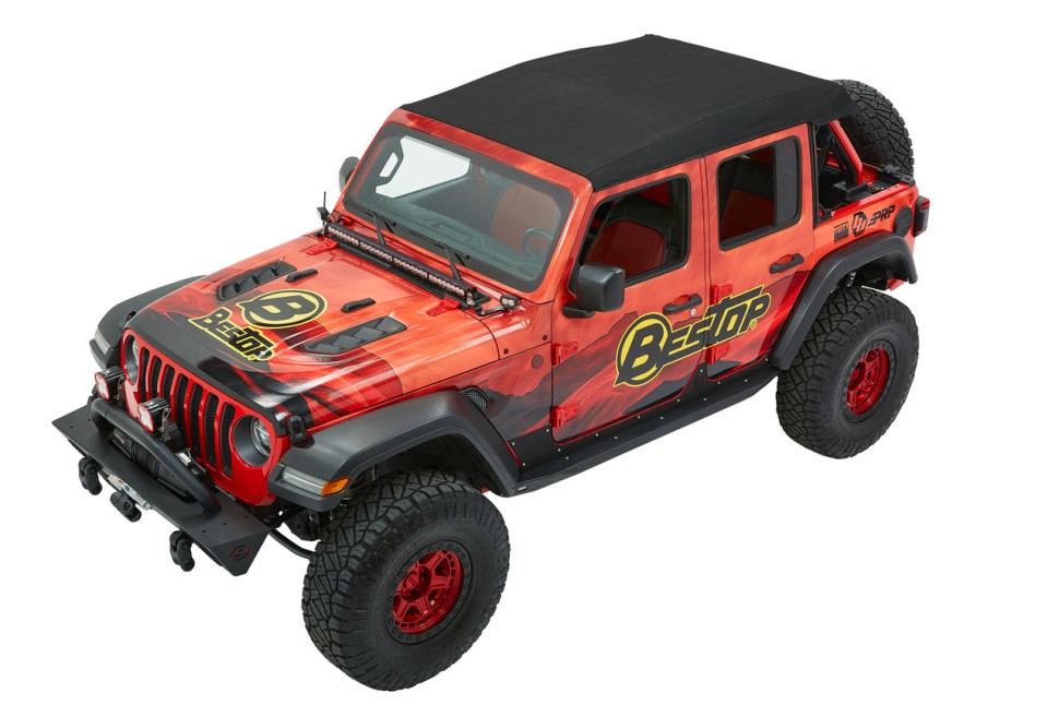 Мягкая крыша Trektop Ultra Soft Top Premium Black Twill Jeep Wrangler JL 18-26 Bestop 5492517